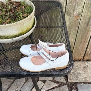 Girls' Double-Strap Patent Mary Janes - White